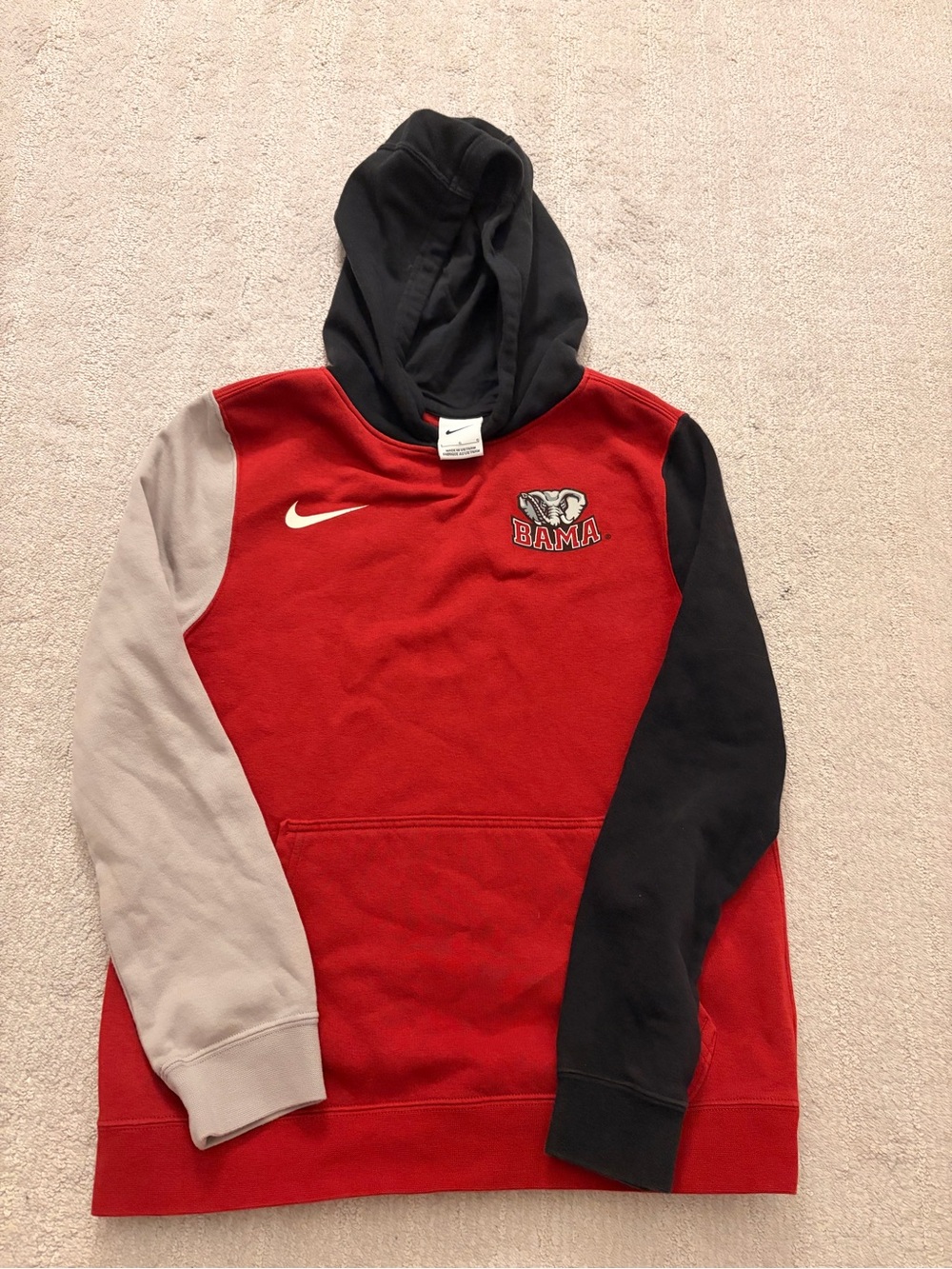 Nike Red, Black & Light Gray BAMA Colorblock Hoodie